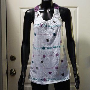 Crochet back racer cut halter top/dress